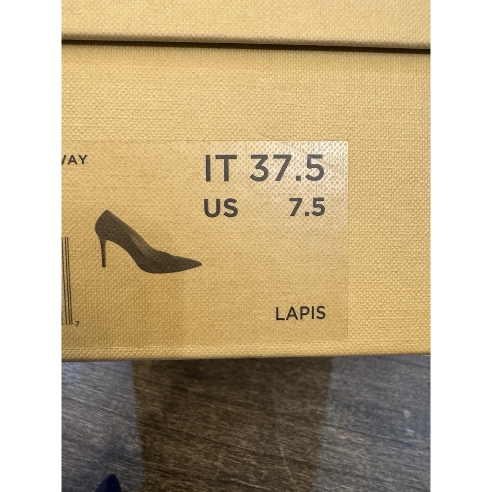 Michael Kors Collection Gretel Runway Patent Shoe Lapis‎ Size 37.5 US 7.5 Heel